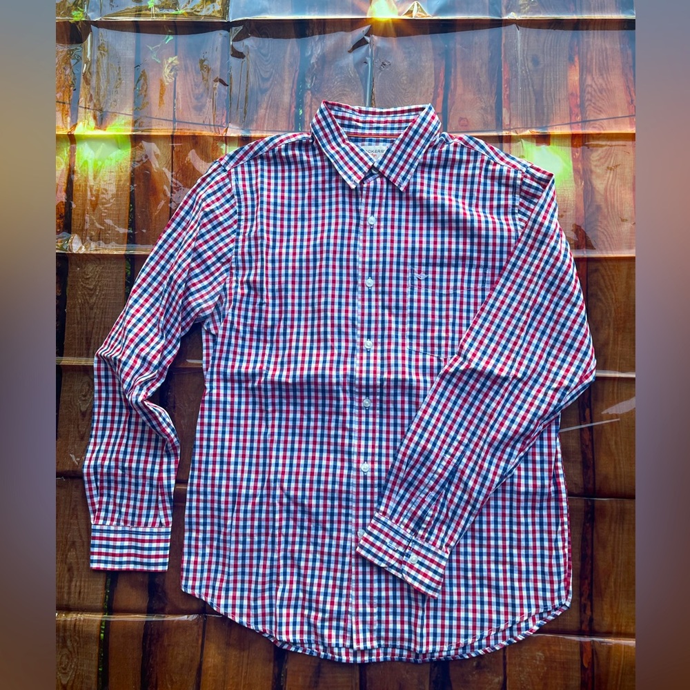 Dockers Mens Dress Shirt red/blue/white size L